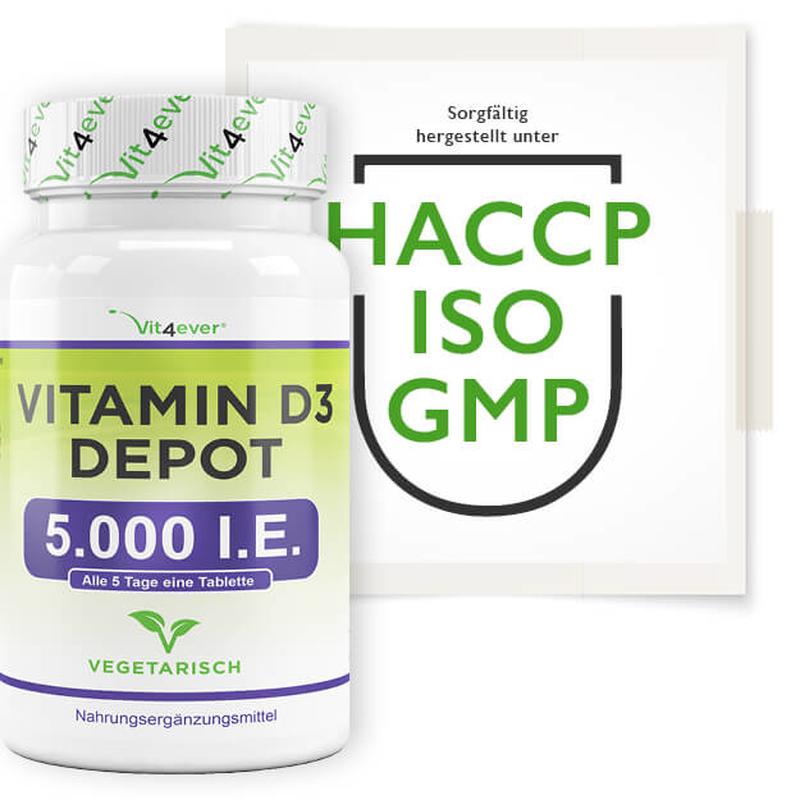 Laborgeprüft Depot 500 500 Tabletten Hochdosiert Vitamin D3 5000 I.E 